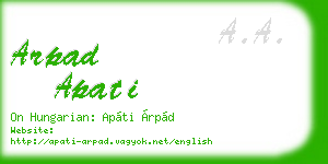 arpad apati business card